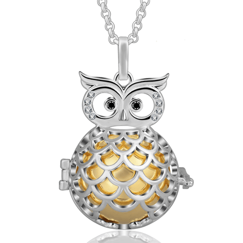 Bola Pregnancy Necklace - Owl Bola Pregnancy Necklace - Maternity Pendant Orange / 30 in (80 cm) - Serene Parents