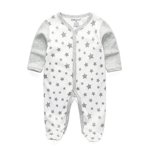 One Piece Jumpsuit Pajamas Starry Gray Pajamas - Combination - Kids Clothing 12M - Serene Parents