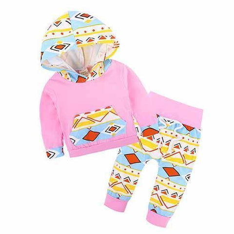 2-Piece Set Pieces Pink Symbols - Hoody & Pants Together - Children Baby Clothing 18M - Serene Parents