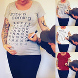 Baby Is Coming - Women Maternity T-Shirt Tees Grey / S - Serene Parents