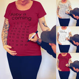 Baby Is Coming - Women Maternity T-Shirt Tees Grey / S - Serene Parents