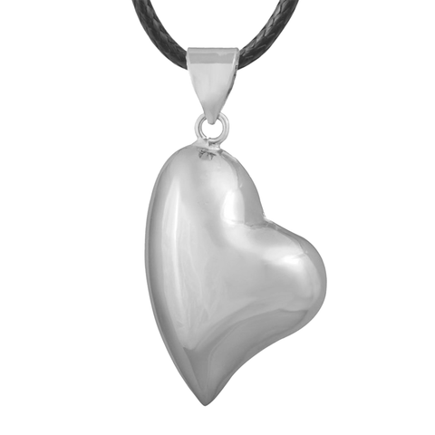 Bola Pregnancy Necklace - Stretched Heart - Silver Bola Pregnancy Necklace - Maternity Pendant 30 in (80 cm) - Serene Parents