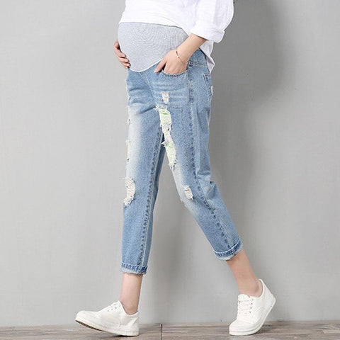 Maternity Ripped Jeans for Pregnant Women Maternity Jean for Pregnant Women Denim / M - Serene Parents