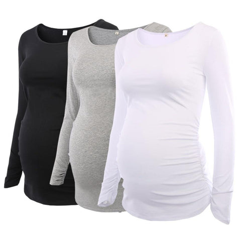 Maternity Tunic Top for Pregnant Women Maternity Tunic Top for Pregnant Women 3 Pack (Black, White, Gray) / S - Serene Parents