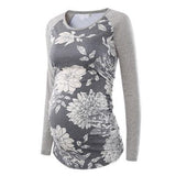 Maternity Tunic Top for Pregnant Women Maternity Tunic Top for Pregnant Women Floral (Gray) - Raglan / S - Serene Parents