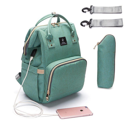 My Baby Bag 2.0 - Multi-function USB Maternity Backpack Maternity Bag Green - Few Items Left - Serene Parents