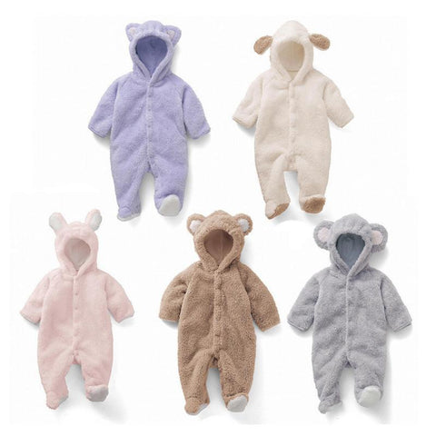 One Piece Jumpsuit Bears Plush Pajamas - Combination - Kids Clothing White / 0 to 3 months - Serene Parents