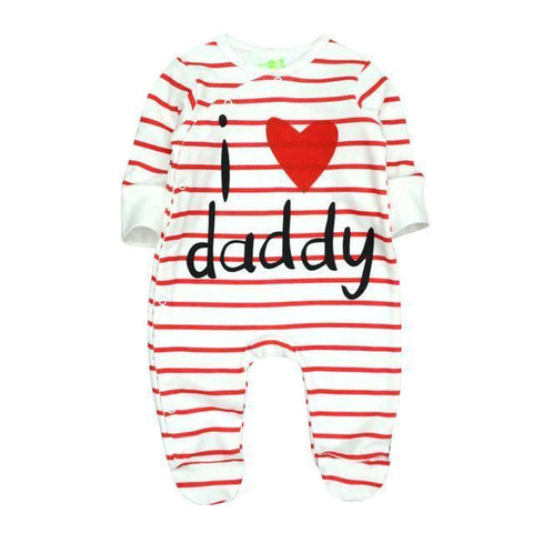 One Piece Jumpsuit Pajamas I Love Daddy Pajamas - Combination - Kids Clothing 12M - Serene Parents
