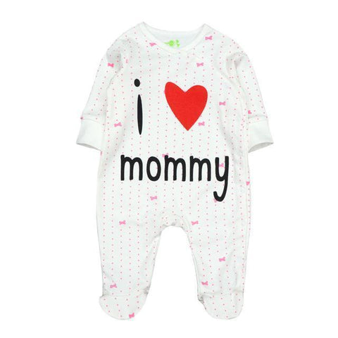 One Piece Jumpsuit Pajamas I Love Mommy Pajamas - Combination - Kids Clothing 12M - Serene Parents