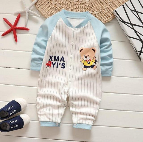 Pajama One Piece Jumpsuit Reasons To Cotton - Blue Baseball Pajamas - Combination - Kids Clothing Baseball / 3M - Serene Parents