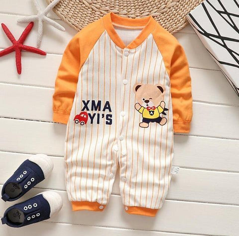 Pajama One Piece Jumpsuit Reasons To Cotton - Orange Baseball Pajamas - Combination - Kids Clothing Baseball Orange / 3M - Serene Parents
