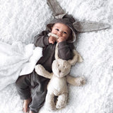 Rabbit Buby One Piece Jumpsuit Pajamas - Combination - Kids Clothing GREY / 0 to 3 months - Serene Parents
