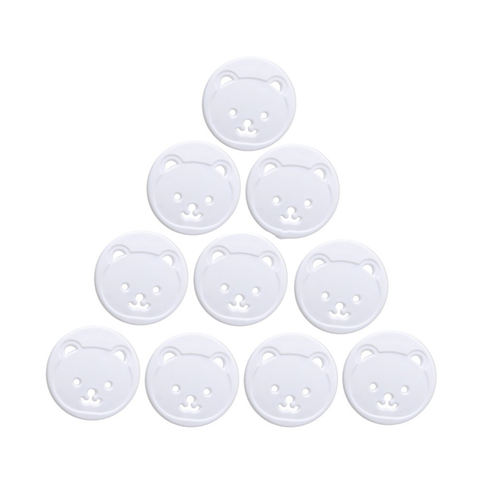 Set of 10 socket covers in the shape of bear head Child safety Lot 10 - Serene Parents
